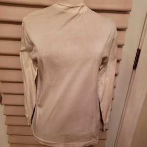 White Long Sleeve Cotton Turtleneck
